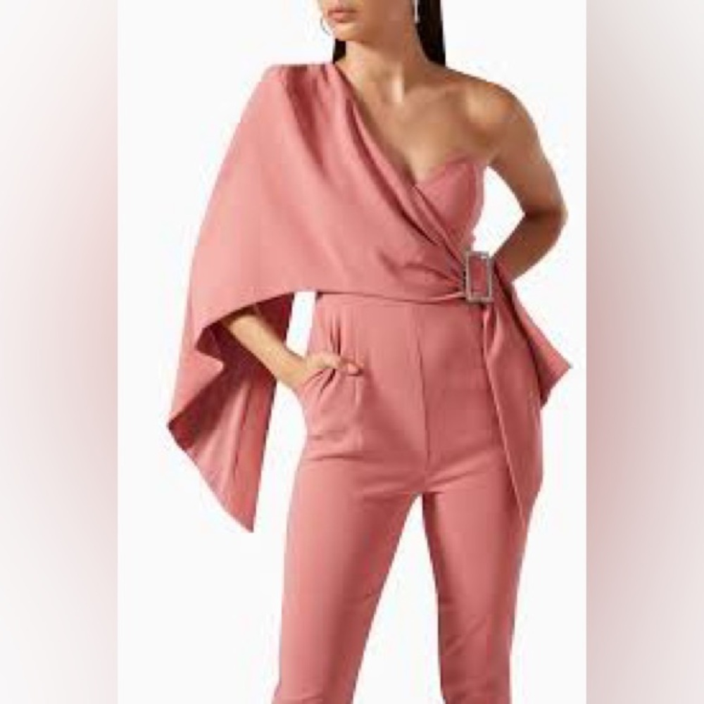 Elegant Pink One-Shoulder Jumpsuit